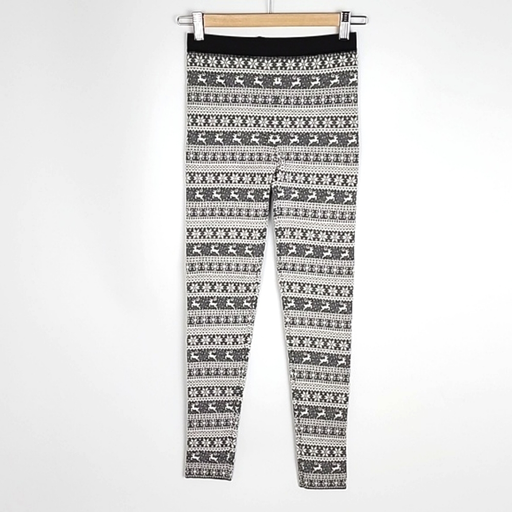 Jessica Simpson Women's Knit Leggings Loungewear Snowflake Reindeer Cotton XS